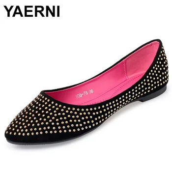 YAERNInew Lady soft sole FlatsShoes for drive pregnant woman fashionshoes Women Springsummer Shoes pointed toe shoes rivetsE1092
YAERNInew Lady soft sole FlatsShoes for drive pregnant woman fashionshoes Women Springsummer Shoes pointed toe shoes rivetsE1092