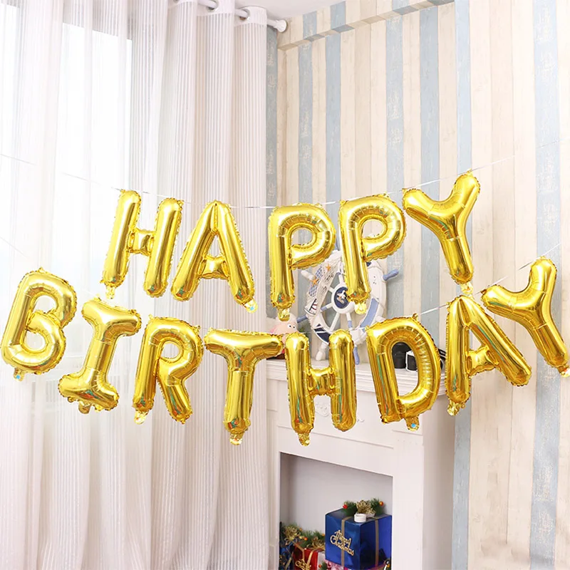 Воздушные шары на день рождения с буквами алфавита подвесные золотые серебряные