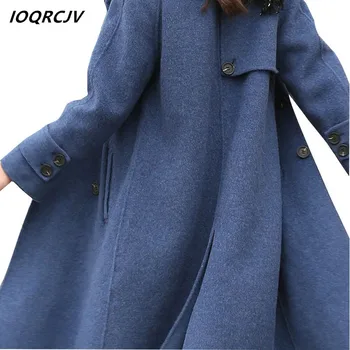 Autumn Winter 2018 new Fashion Women's Blended Woolen Coat Double Breasted Coat Elegant Bodycon Cocoon Wool Long Coat Tops S22
Autumn Winter 2018 new Fashion Women's Blended Woolen Coat Double Breasted Coat Elegant Bodycon Cocoon Wool Long Coat Tops S22