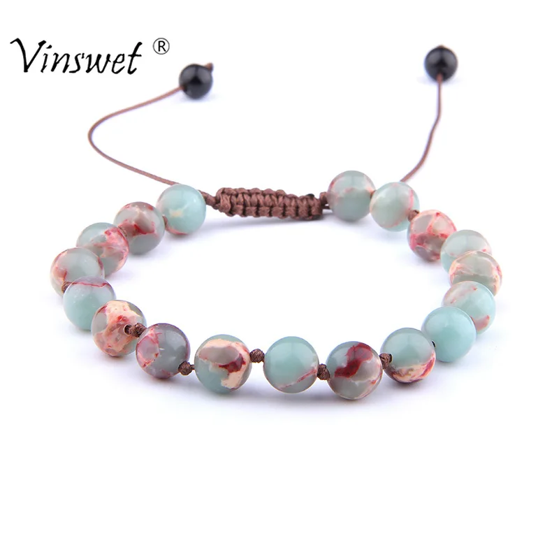 

Adjustable Bracelets Nature Stones 8MM Beaded Statement Bracelet Women Handmade Bracelets Bangle Bijoux