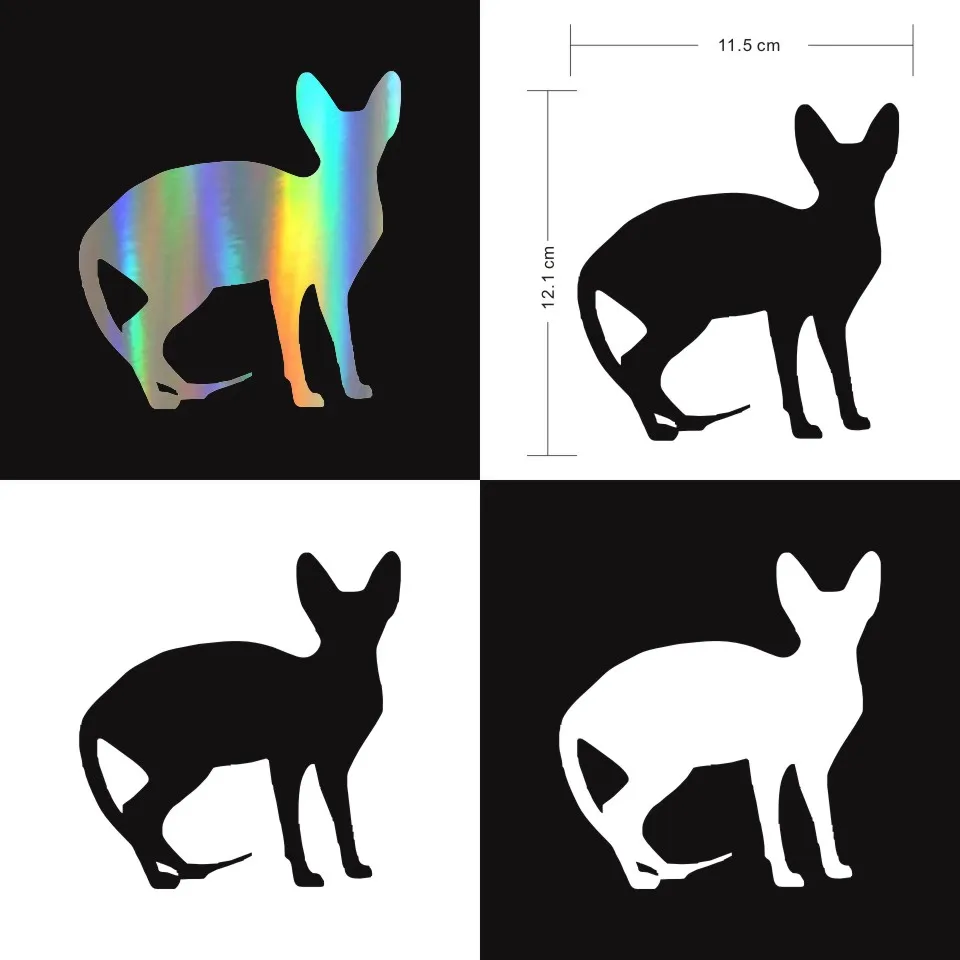Anycuros Sphynx Cat Car Window Decorative Decals Funny Lovely Animal Car Stickers 11.512.1CM (2)