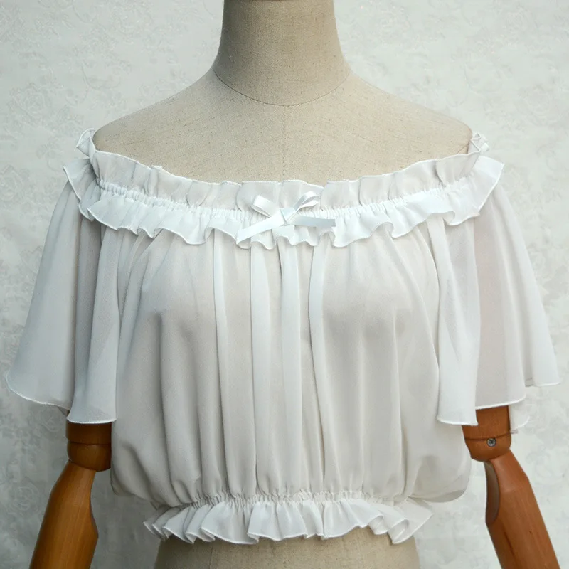 White Off the Shoulder Women's Chiffon Crop Top Short Batwing Sleeve Chiffon Blouse
White Off the Shoulder Women's Chiffon Crop Top Short Batwing Sleeve Chiffon Blouse