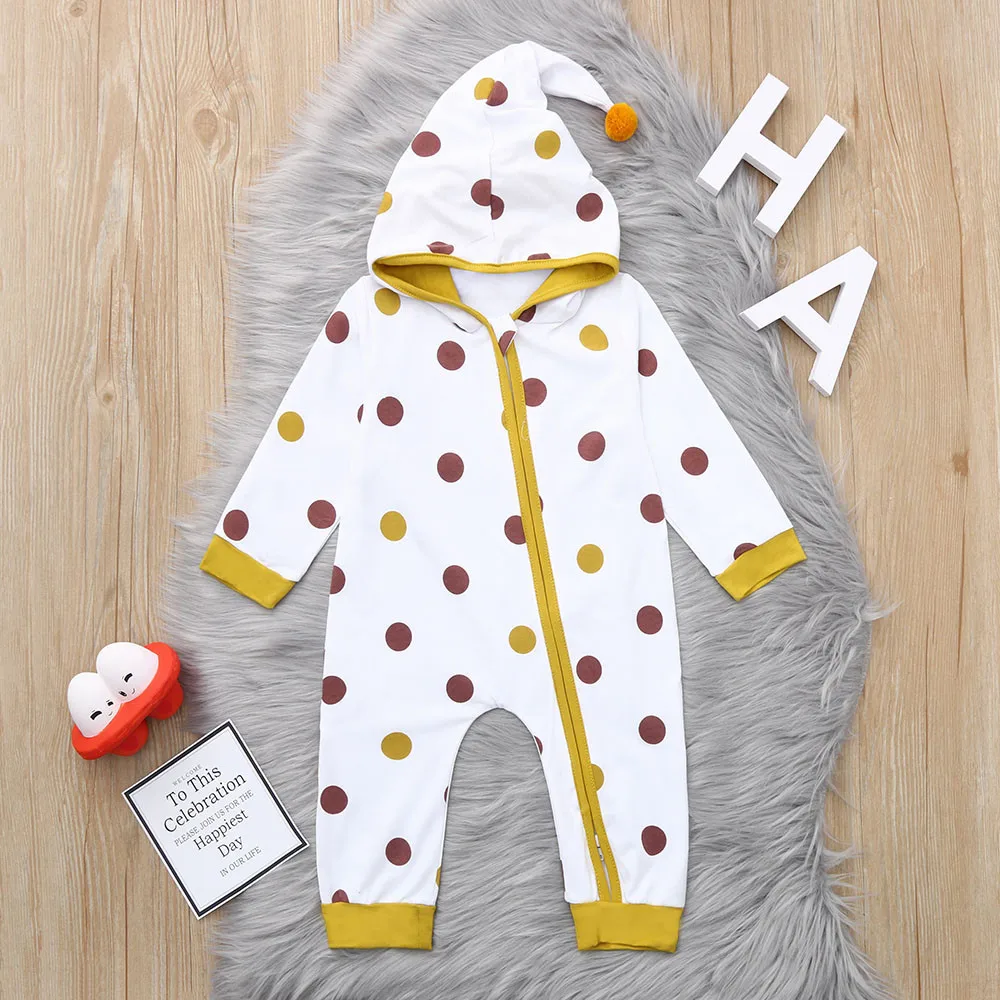Newborn Infant Baby Boys Girls Dot Print Hooded Zipper Romper Outfits Drop Shipping
Newborn Infant Baby Boys Girls Dot Print Hooded Zipper Romper Outfits Drop Shipping