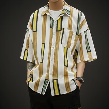 Summer Beach shirts for men Big striped White and yellow Blue and black Big size 3xl 4xl 5xl Hafl sleeve
Summer Beach shirts for men Big striped White and yellow Blue and black Big size 3xl 4xl 5xl Hafl sleeve