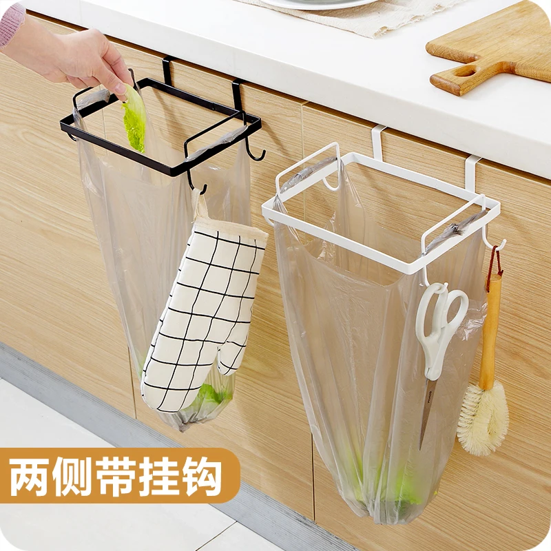 Фото Door-back Iron Garbage Storage Rack Kitchen Cabinet-mounted Bag Shelf Towel Holder Tool | Дом и сад