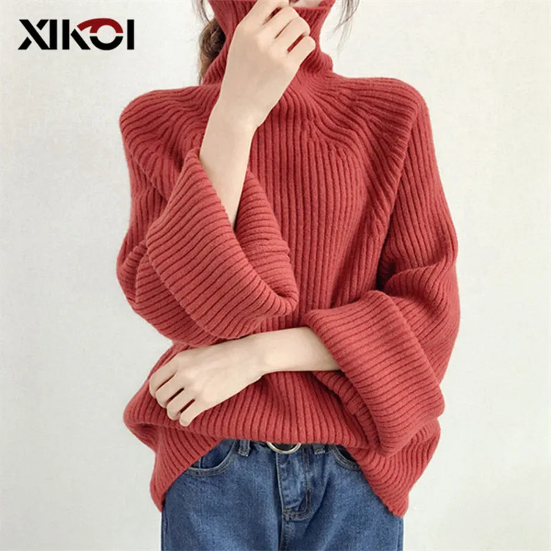 XIKOI Autumn Women Turtleneck Sweaters Free Size Long Loose Pullovers and Sweaters Flare Sleeve Fashion Knitted Sweaters Jumpers
XIKOI Autumn Women Turtleneck Sweaters Free Size Long Loose Pullovers and Sweaters Flare Sleeve Fashion Knitted Sweaters Jumpers