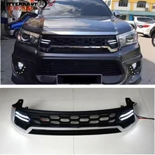 OWN DESGIN MODIFIED LED MASK Racing grill grille ABS CHORMED LED front grill trim fit for HILUX REVO 2015-2017 PICKUP CAR OWN DESGIN MODIFIED LED MASK Racing grill grille ABS CHORMED LED front grill trim fit for HILUX REVO 2015-2017 PICKUP CAR