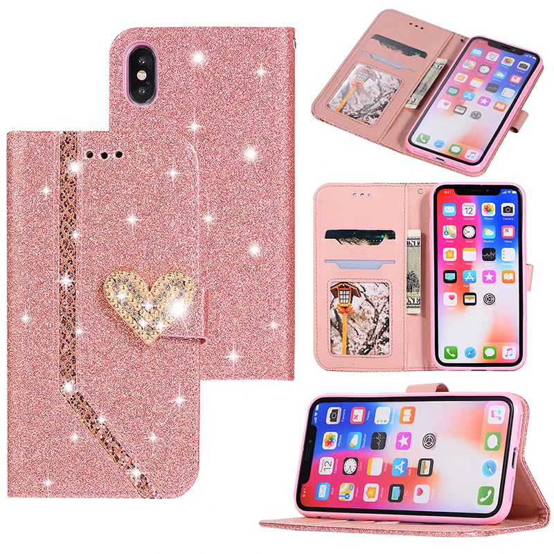 Glitter 3D Love Heart Diamond Case For iPhone XS Max XR X 10 6 6s Plus Flip Leather Wallet Phone Cover For iPhone 7 8 Plus Cases
Glitter 3D Love Heart Diamond Case For iPhone XS Max XR X 10 6 6s Plus Flip Leather Wallet Phone Cover For iPhone 7 8 Plus Cases