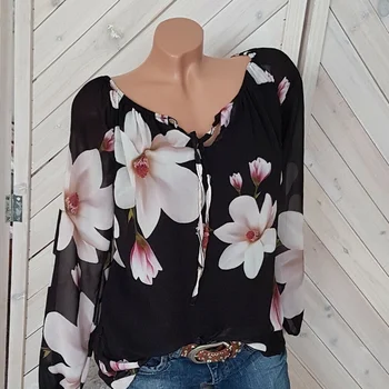 Plus Size Chiffon Women Blouse And Tops 2019 Summer Beach Flroal Blouse Shirt Casual Sexy V Neck Long Sleeve Female Loose Tops
Plus Size Chiffon Women Blouse And Tops 2019 Summer Beach Flroal Blouse Shirt Casual Sexy V Neck Long Sleeve Female Loose Tops