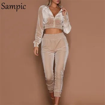 Sampic Long Sleeve Two Piece Set Pink Outfit Tracksuit Women Crop Tops Pocket Black Autumn Winter Two Piece Set Top And Pants
Sampic Long Sleeve Two Piece Set Pink Outfit Tracksuit Women Crop Tops Pocket Black Autumn Winter Two Piece Set Top And Pants