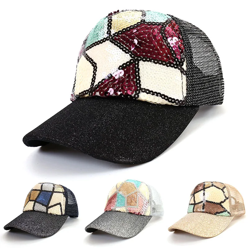 Glitter Korean Students women men Hip-hop Ponytail Sun Block Snapback mesh cap Unisex baseball cap Summer 1PC sequins
Glitter Korean Students women men Hip-hop Ponytail Sun Block Snapback mesh cap Unisex baseball cap Summer 1PC sequins