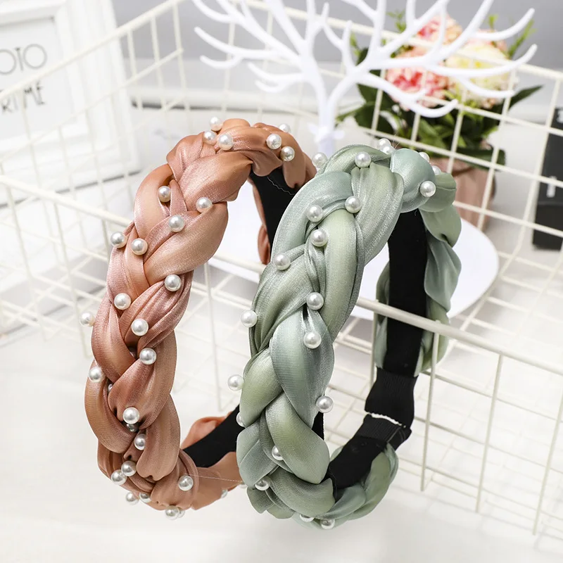 Haimeikang 2019 Vintage Spring Summer Pearl Satin Hair Ribbon Knitted Braided Headband Hairband Hair Accessories
Haimeikang 2019 Vintage Spring Summer Pearl Satin Hair Ribbon Knitted Braided Headband Hairband Hair Accessories