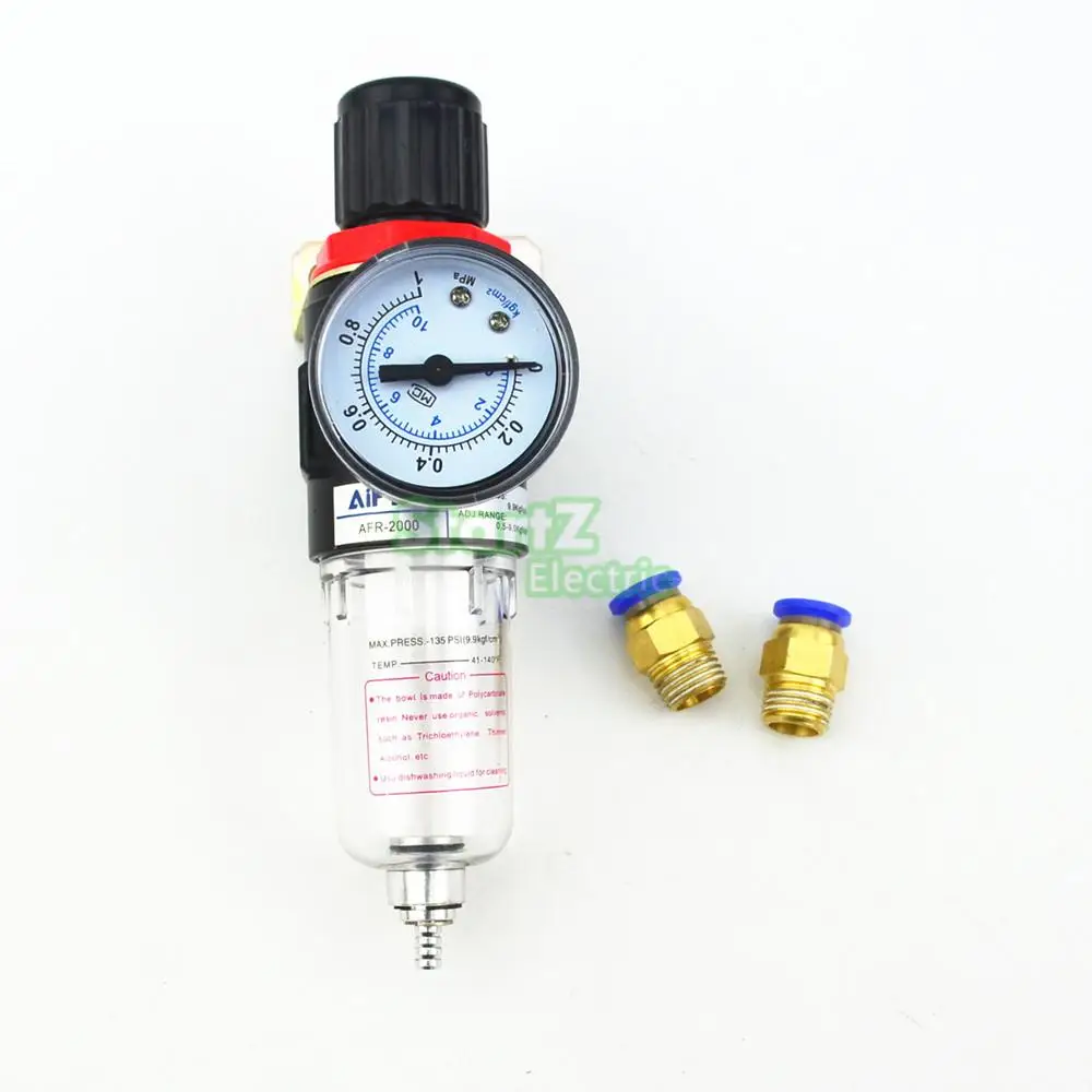 AFR2000 Air Pressure Regulator Water Separator Trap Filter Airbrush Compressor with 8mm Fittings
AFR2000 Air Pressure Regulator Water Separator Trap Filter Airbrush Compressor with 8mm Fittings