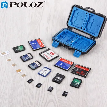 

PULUZ 27 in 1 Memory Card Case Holder Waterproof Storage Box Case protector for 4CF+8SD+9TF+1Card PIN+1SIM+2Micro-SIM+2Nano-SIM