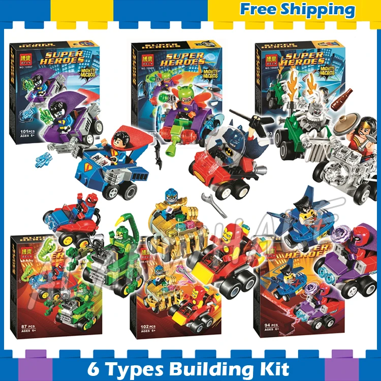 New Super Heroes Mighty Micros Car Iron Man Thanos Wolverine Magneto Model Building Blocks Boys Gifts Sets Compatible With Lego
New Super Heroes Mighty Micros Car Iron Man Thanos Wolverine Magneto Model Building Blocks Boys Gifts Sets Compatible With Lego