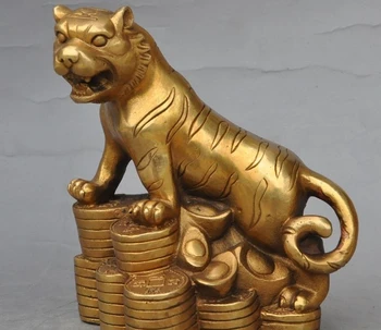 6" marked chinese brass fengshui zodiac animal tiger yuanbao money wealth statue
6" marked chinese brass fengshui zodiac animal tiger yuanbao money wealth statue