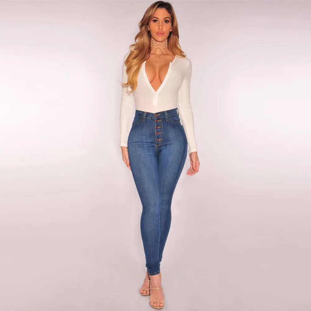 Women Ladies High Waist Jeans Skinny Pencil Denim Jeans Stretch Slim Fitness Pants Trousers Blue Skinny Jeans
Women Ladies High Waist Jeans Skinny Pencil Denim Jeans Stretch Slim Fitness Pants Trousers Blue Skinny Jeans