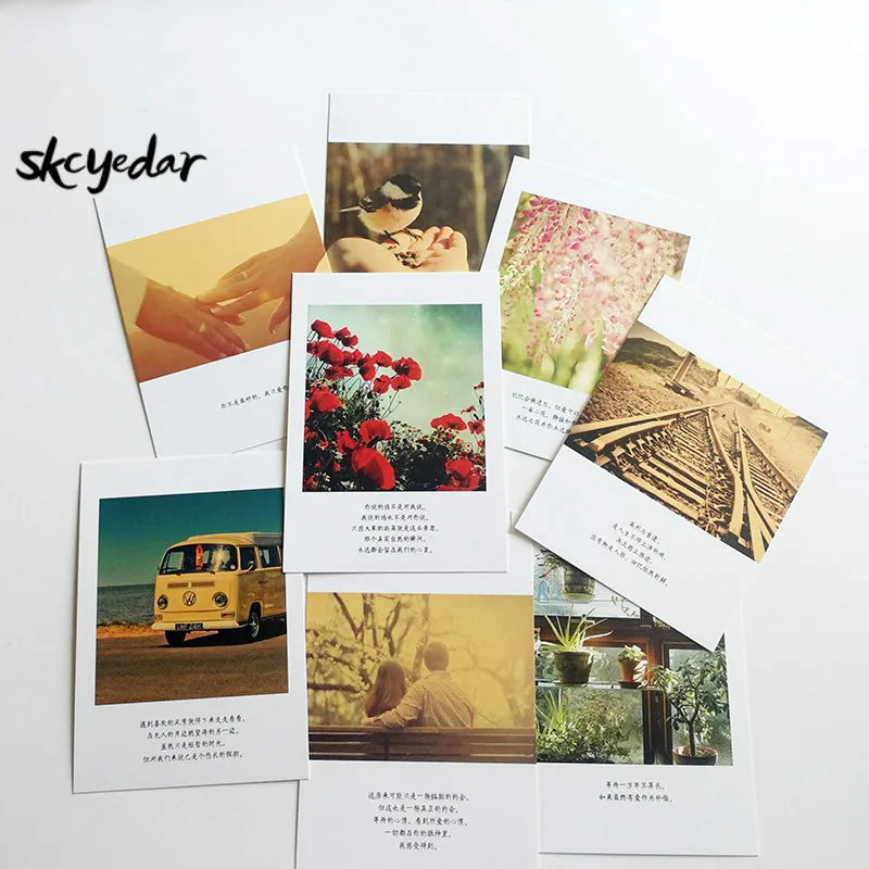 30Pcs/Box The Beautiful Moment Romantic Retro Gift Cards Greeting Cards for Lover Photography Postcards with Chinese Sentences
30Pcs/Box The Beautiful Moment Romantic Retro Gift Cards Greeting Cards for Lover Photography Postcards with Chinese Sentences