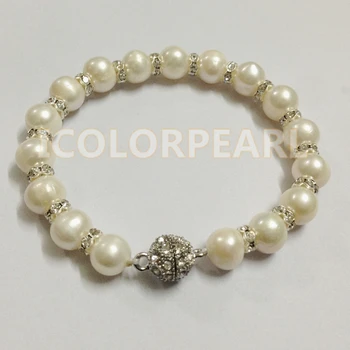 WEICOLOR Wholesale(12pcs/lot) 9mm Nearround White Freshwater Pearl Bracelet With Shiny Crystal On Elastic Or Magnet Clasp.
WEICOLOR Wholesale(12pcs/lot) 9mm Nearround White Freshwater Pearl Bracelet With Shiny Crystal On Elastic Or Magnet Clasp.