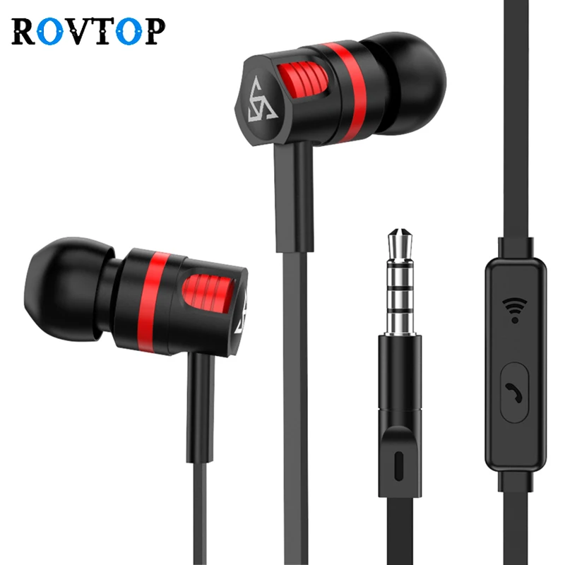 Rovtop Super Bass Headset 3.5mm In-Ear Earphone with Microphone Stereo Earbuds Earphones for iphone Samsung Xiaomi Fone With Bag
Rovtop Super Bass Headset 3.5mm In-Ear Earphone with Microphone Stereo Earbuds Earphones for iphone Samsung Xiaomi Fone With Bag