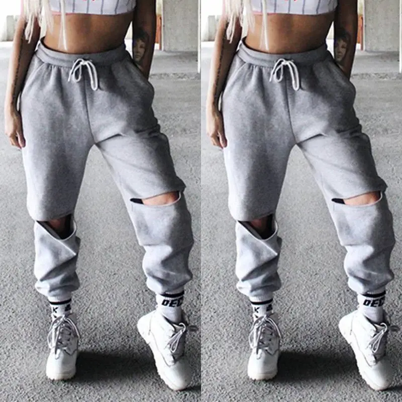 New Women Casual Solid Gray Cool Fashion Hollow out Hole Active High Waist Bandage Jogger Dance Sport Pants Trousers Sweatpants
New Women Casual Solid Gray Cool Fashion Hollow out Hole Active High Waist Bandage Jogger Dance Sport Pants Trousers Sweatpants