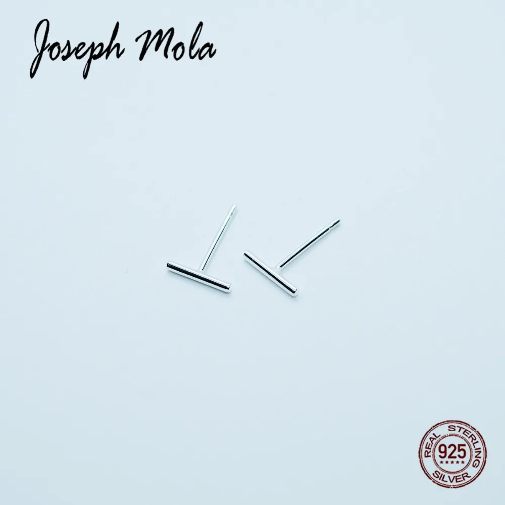 Joseph Mola 925 пробы геометрические классические крошечные серьги-гвоздики для женщин