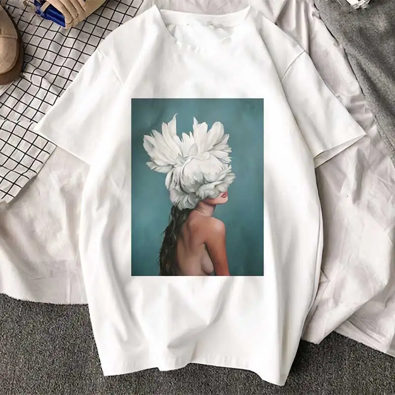 Women Clothes 2019 Korean Style Aesthetics T-shirt Sexy Flowers Feather Print Ulzzang Summer Short Sleeve T-shirt Tops
Women Clothes 2019 Korean Style Aesthetics T-shirt Sexy Flowers Feather Print Ulzzang Summer Short Sleeve T-shirt Tops