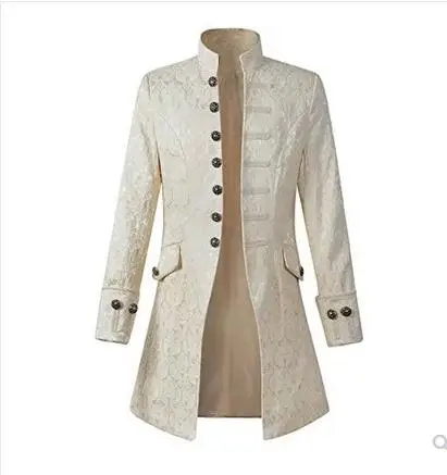 BZBFSKYMens Gothic Brocade Jacket Frock Coat Steampunk Victorian Morning Coat Smart Jacket Black White Mens Wind Breaker 2019
BZBFSKYMens Gothic Brocade Jacket Frock Coat Steampunk Victorian Morning Coat Smart Jacket Black White Mens Wind Breaker 2019