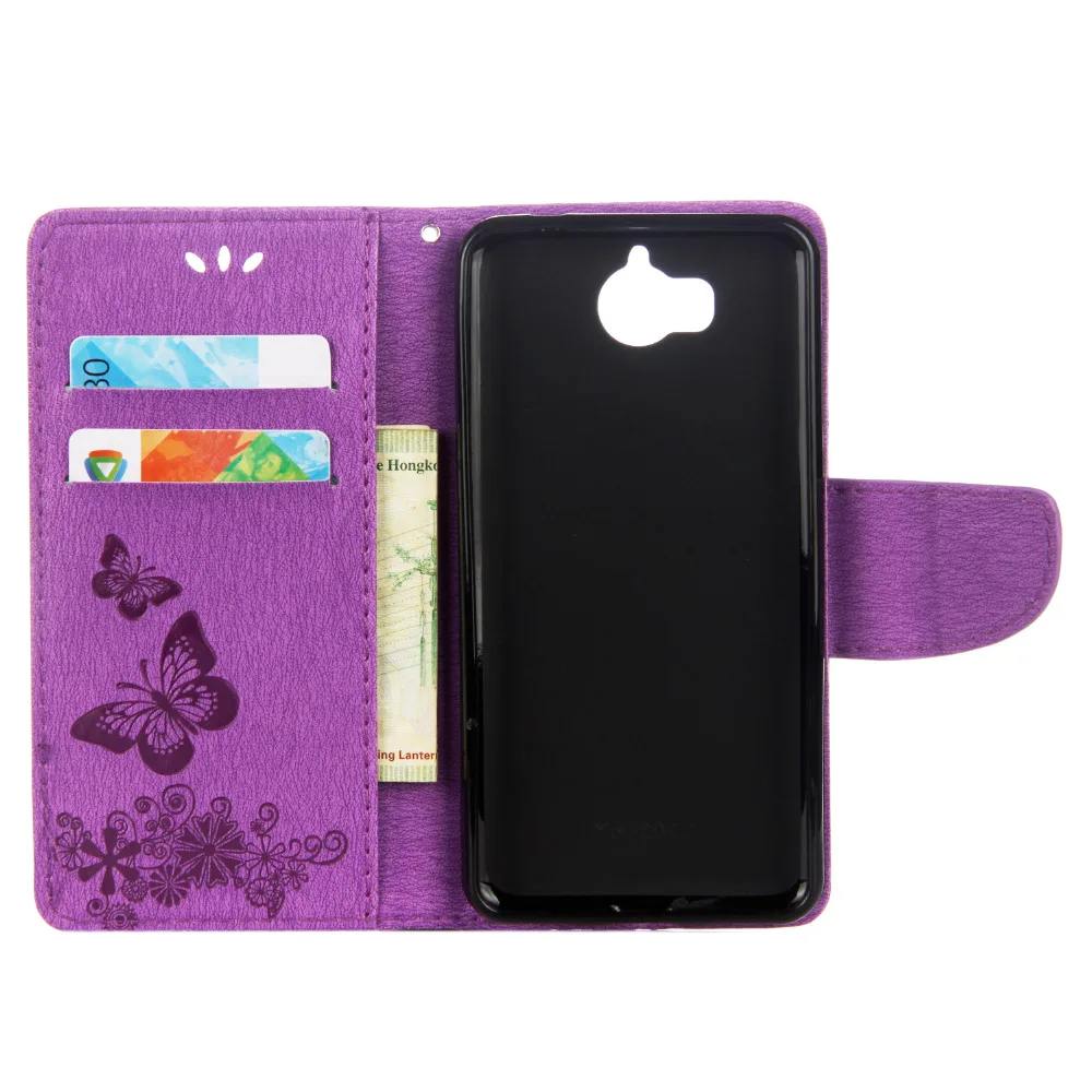 Y5(2017) Phone Cases For Fundas Huawei Y5 2017 Case For coque Huawei Y6 2017 Case Cover Butterfly Flip wallet Leather case capa