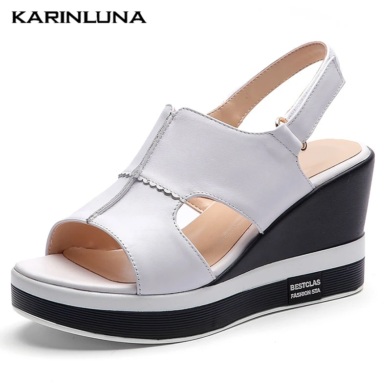 Karinluna Fashion Women Shoes Genuine Leather Wedges Shoes high heels Hook & Loop Casual Summer Sandals Shoes Woman
Karinluna Fashion Women Shoes Genuine Leather Wedges Shoes high heels Hook & Loop Casual Summer Sandals Shoes Woman