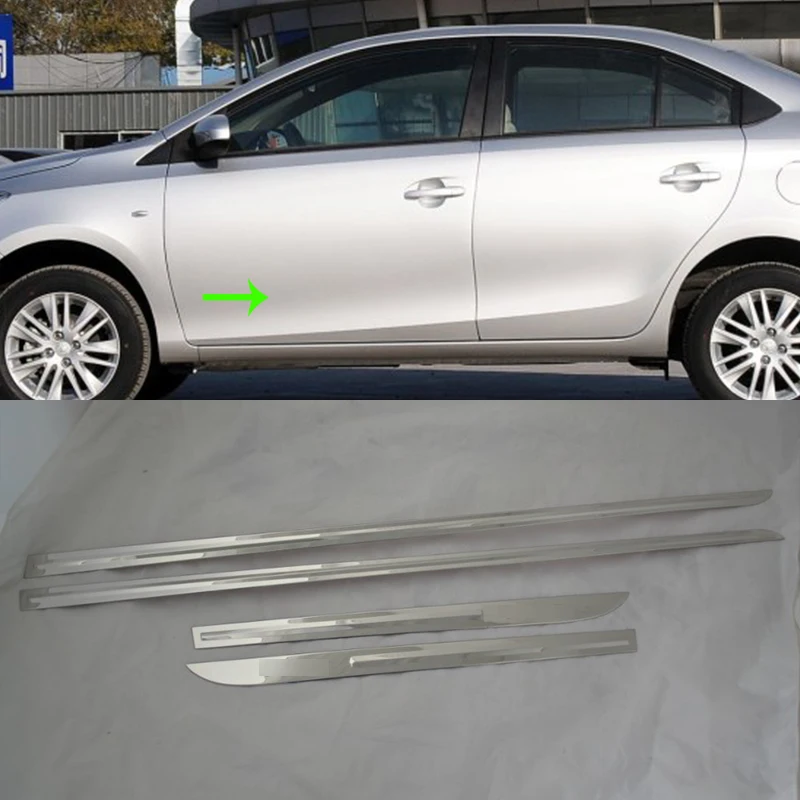 Car Accessories Exterior Stainless Side Door Car Body Molding Strips Cover Trim For Toyota Vios/Yaris Sedan 2014 Car-styling
Car Accessories Exterior Stainless Side Door Car Body Molding Strips Cover Trim For Toyota Vios/Yaris Sedan 2014 Car-styling