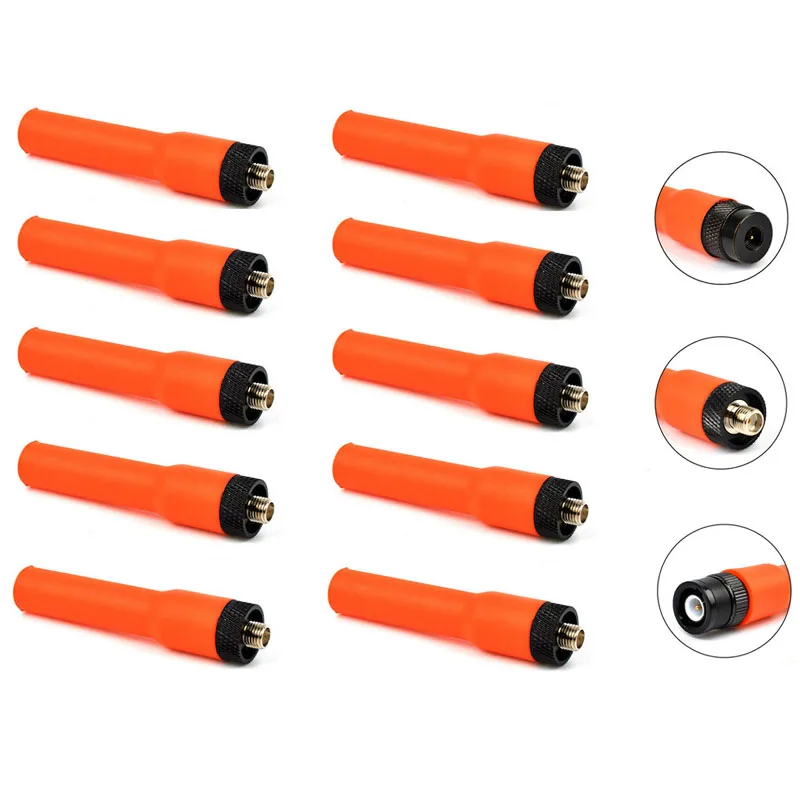 

10PCS SF20 SF-20 Red SMA Male/SMA Female/BNC Connector VHF+UHF Soft Antenna for Baofeng Kenwood 2 Way Dual Radio Walkie Talkie