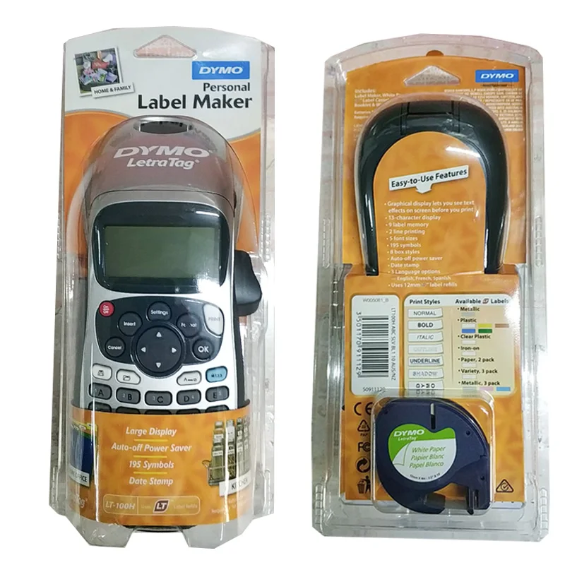 Dymo LetraTag LT-100H Handheld Label Maker Compatible for 12mm Letra Tag 91201 91200 12267 91202 Label Tapes 9V 2A Adapter
Dymo LetraTag LT-100H Handheld Label Maker Compatible for 12mm Letra Tag 91201 91200 12267 91202 Label Tapes 9V 2A Adapter