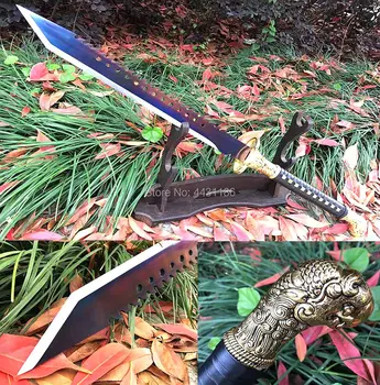 Wonderful Blue Blade Sawtooth Broadsword Sword Chinese KungFu DaDao High Manganese Steel Sharp Outdoors Battle Knife
Wonderful Blue Blade Sawtooth Broadsword Sword Chinese KungFu DaDao High Manganese Steel Sharp Outdoors Battle Knife