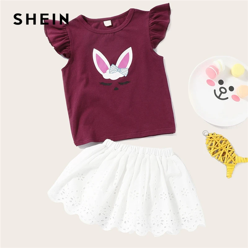 SHEIN Kiddie Girls Cartoon Print Ruffle Sleeve Cute Tee With Elastic Waist Skirt Sets 2019 Summer Casual Kids Two Piece Outfits
SHEIN Kiddie Girls Cartoon Print Ruffle Sleeve Cute Tee With Elastic Waist Skirt Sets 2019 Summer Casual Kids Two Piece Outfits