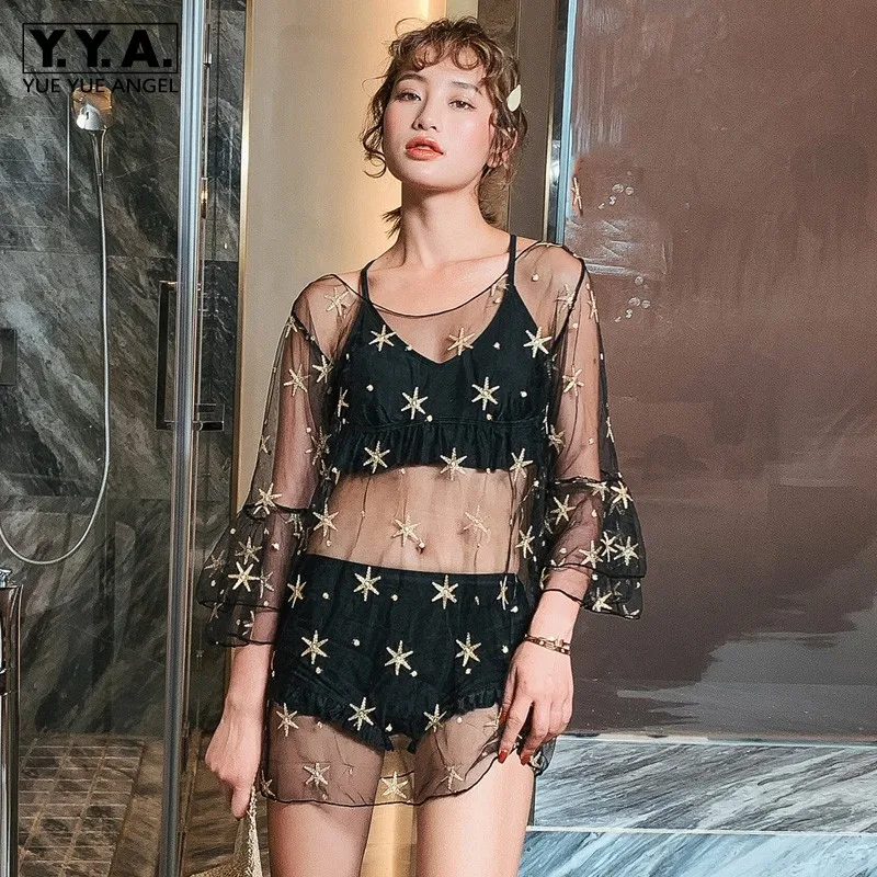 Sexy Bikini Women Transparent Cover Up Swimwear Three Piece Swimsuit Bikini Set Bathing Suit High Waist Beachwear Swimming Suit
Sexy Bikini Women Transparent Cover Up Swimwear Three Piece Swimsuit Bikini Set Bathing Suit High Waist Beachwear Swimming Suit