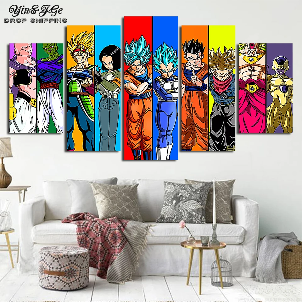 Wall Painting For Kids Room HD Poster And Prints 5 Pieces Dragon Ball Figures Anime Modular Canvas Pictures Frame Cuadors Decor
Wall Painting For Kids Room HD Poster And Prints 5 Pieces Dragon Ball Figures Anime Modular Canvas Pictures Frame Cuadors Decor
