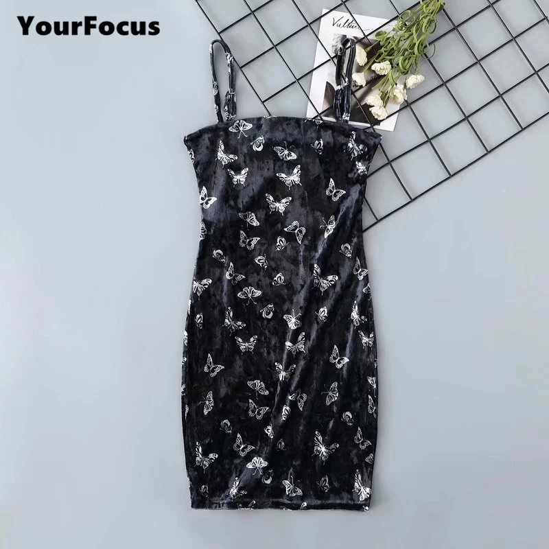 Sexy vintage retro velvet butterfly dress tight club mini dress black strap dress
Sexy vintage retro velvet butterfly dress tight club mini dress black strap dress