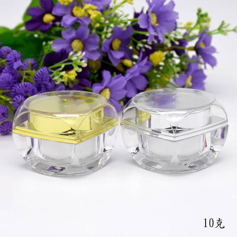 5G 10G Cosmetic Jar Pots Acrylic Transparent Gold Silver Packaging Bottles for Makeup Lips Eyes Face Care Products 150pcs/lot
5G 10G Cosmetic Jar Pots Acrylic Transparent Gold Silver Packaging Bottles for Makeup Lips Eyes Face Care Products 150pcs/lot