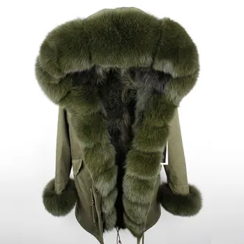 Winter Women's Fashion Large Natural Fox Fur Collar Cuff Thick Warm Parkas Jackets Female Real Raccoon Lining Army Green Coats
Winter Women's Fashion Large Natural Fox Fur Collar Cuff Thick Warm Parkas Jackets Female Real Raccoon Lining Army Green Coats