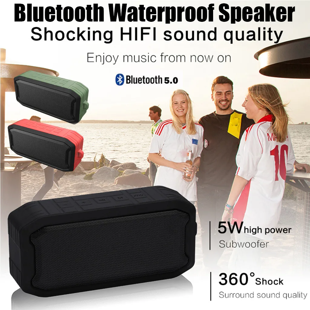 Portable Wireless Outdoor Bluetooth Speaker IPX7 Waterproof 5W Driversf, Enhanced Bass, Built in Mic,Water Resistant,Beach,
Portable Wireless Outdoor Bluetooth Speaker IPX7 Waterproof 5W Driversf, Enhanced Bass, Built in Mic,Water Resistant,Beach,