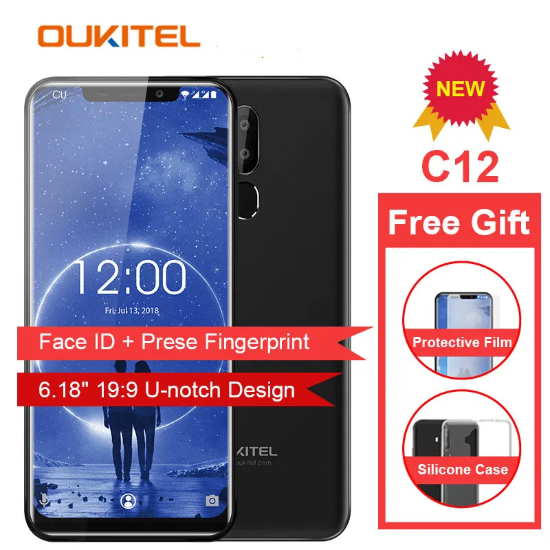 OUKITEL C12 Face ID 6.18" 19:9 Smartphone Fingerprint Android 8.1 Mobile Phone MTK6580 Quad Core 2G RAM 16G ROM 3300mAh Unlock
OUKITEL C12 Face ID 6.18" 19:9 Smartphone Fingerprint Android 8.1 Mobile Phone MTK6580 Quad Core 2G RAM 16G ROM 3300mAh Unlock