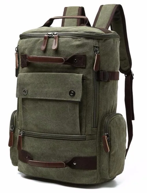 Men Laptop Backpack 15 Inch Rucksack Canvas School Bag Travel Backpacks for Teenage Male Notebook Bagpack Computer Knapsack Bags 7