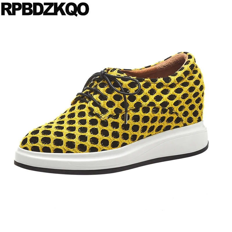 Thick Sole Women Lace Up Suede Wedge Luxury Wide Fit Shoes Ladies Genuine Leather Yellow Creepers Height Increasing Elevator
Thick Sole Women Lace Up Suede Wedge Luxury Wide Fit Shoes Ladies Genuine Leather Yellow Creepers Height Increasing Elevator