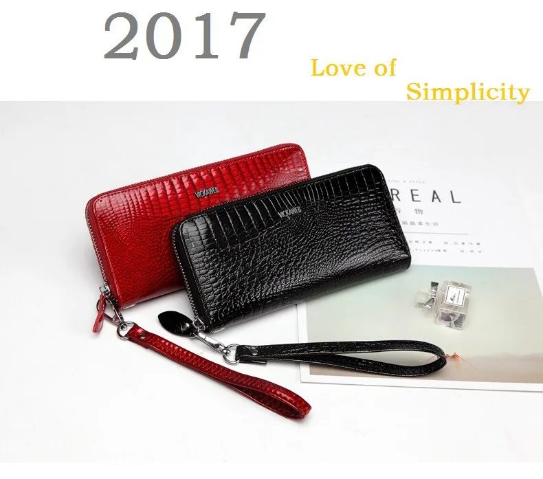VICKAWEB Wristlet Wallet Purse Genuine Leather Wallet Female Long Zipper Women Wallets Card Holder Clutch Ladies Wallets 2017-20170908_011745_004