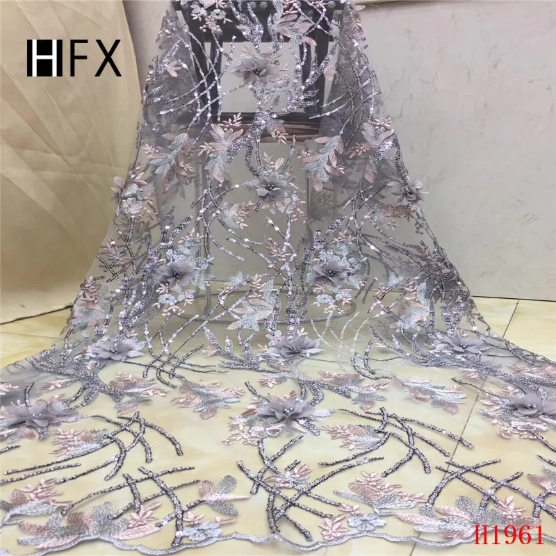 HFX Beaded Lace Fabric African Nigeria Embroidered Powder Blue/Grey 3d Flowers Tulle Lace High Quality Sequin Lace Fabric X1961
HFX Beaded Lace Fabric African Nigeria Embroidered Powder Blue/Grey 3d Flowers Tulle Lace High Quality Sequin Lace Fabric X1961
