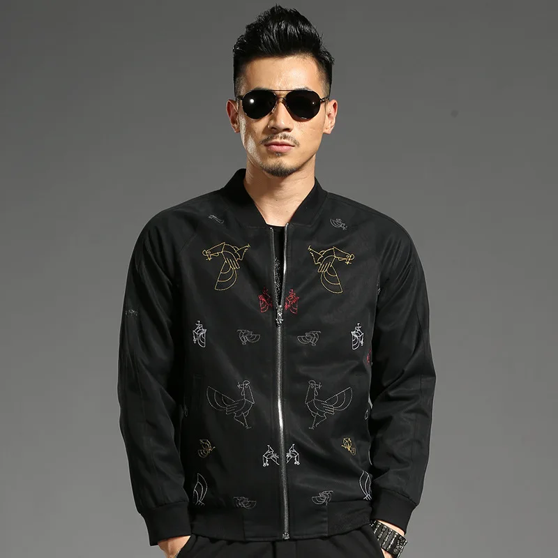 Spring Autumn Embroidered Cock Pattern Baseball Fitness Sportswear Men Jacket Coat Zipper Cotton Men's Jackets Jaqueta Masculina
Spring Autumn Embroidered Cock Pattern Baseball Fitness Sportswear Men Jacket Coat Zipper Cotton Men's Jackets Jaqueta Masculina