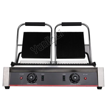 Commercial Electric Stripe Contact Grill Panini Press Plates Sandwich Press Plates Eelctric Steak Contact Grill Double Stoves 
Commercial Electric Stripe Contact Grill Panini Press Plates Sandwich Press Plates Eelctric Steak Contact Grill Double Stoves