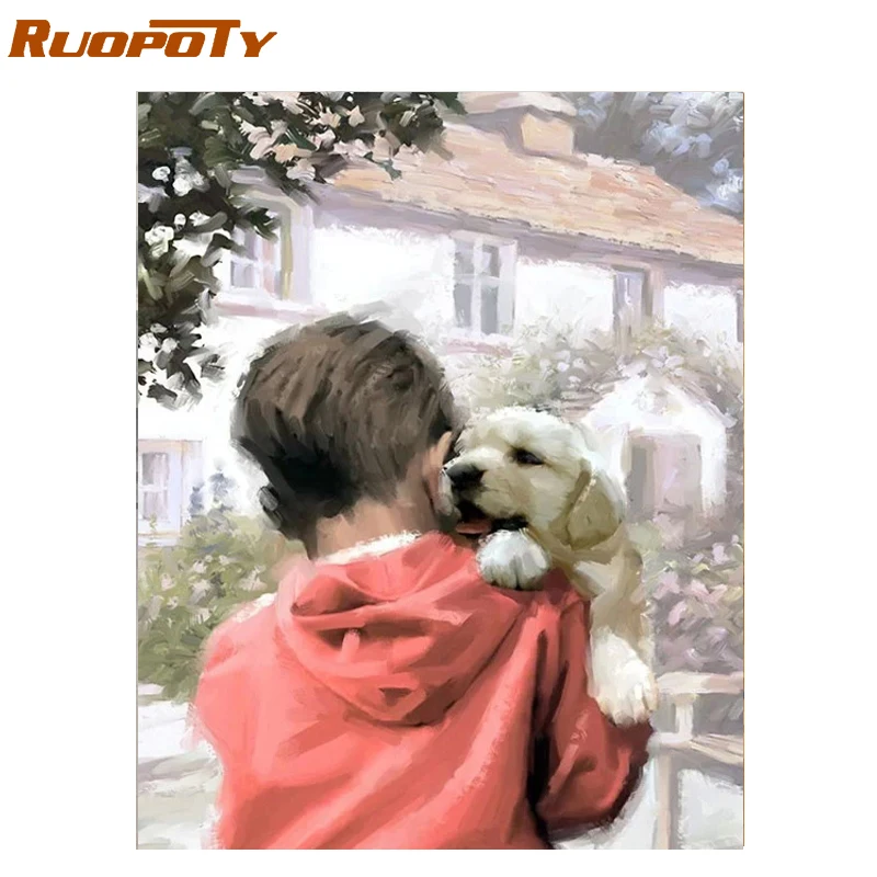 RUOPOTY Frame Boy And Dog DIY Painting By Numbers Modern Wall Art Picture Unique Gift For Home Decor Calligraphy Painting Arts
RUOPOTY Frame Boy And Dog DIY Painting By Numbers Modern Wall Art Picture Unique Gift For Home Decor Calligraphy Painting Arts