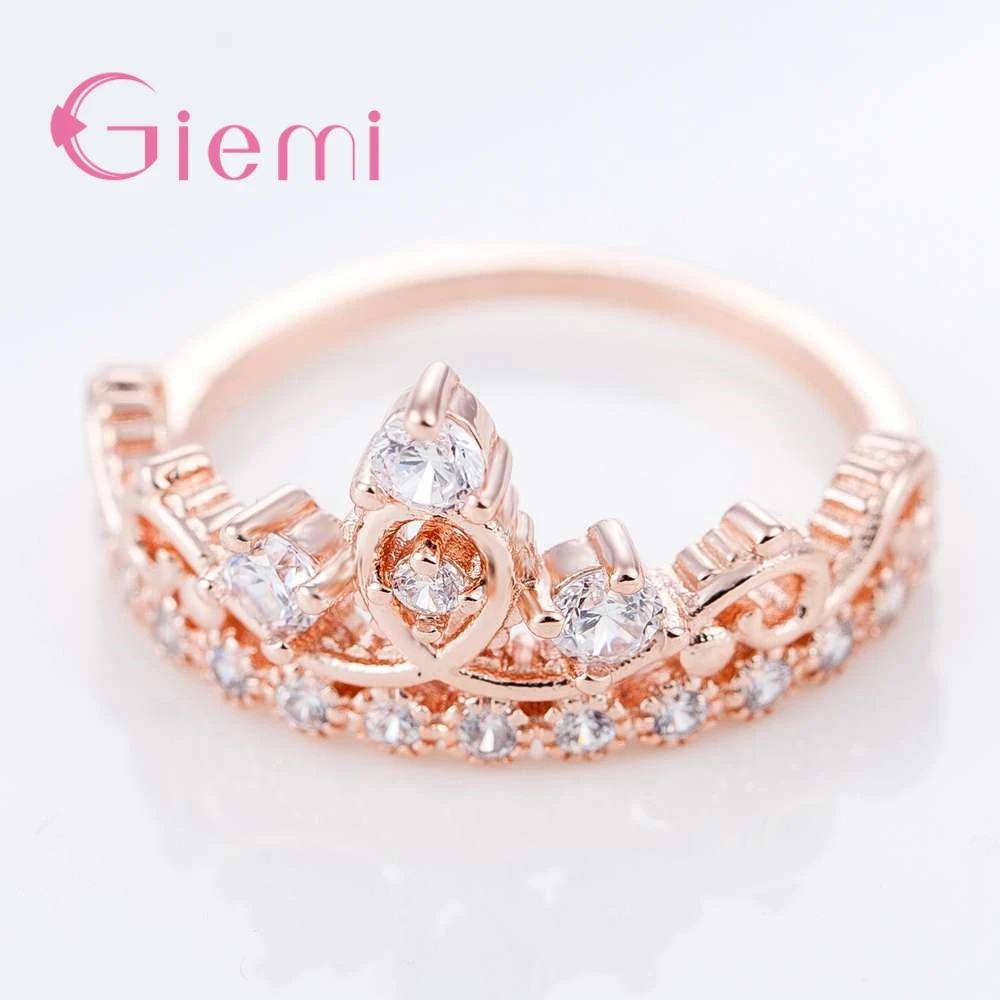 

Top Luxury Expuisite Princess Crown For Beautiful Girls 925 Sterling Silver Hot Sell Show Love Super Gifts Pave Rhinestone